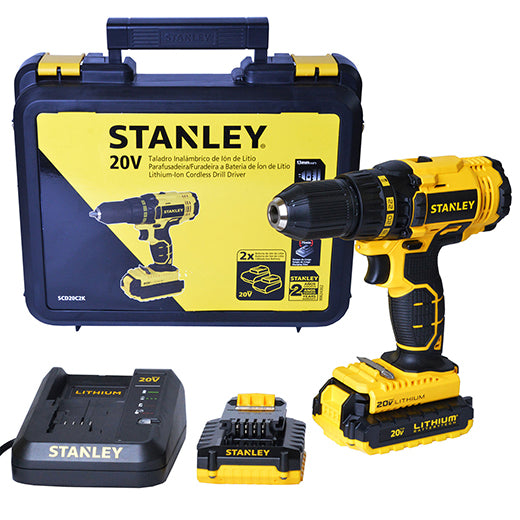 BARRENO DE ROTACION INALAMBRICO DE 1/2”, 20 VOLTIOS, STANLEY SCD20C2K-B3