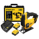 SIERRA CALADORA INALAMBRICA, 2 BATERIAS CARGADOR Y MALETA PLASTICA, SISTEMA V20, STANLEY, SCJ600M2K-B3