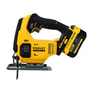 SIERRA CALADORA INALAMBRICA, 2 BATERIAS CARGADOR Y MALETA PLASTICA, SISTEMA V20, STANLEY, SCJ600M2K-B3