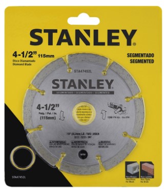 DISCO DE DIAMANTE SEGMENTADO DE 4 1/2PULG, STA47452L, STANLEY