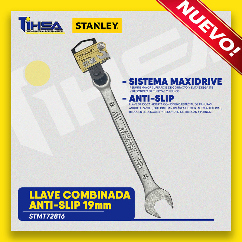 Llave cola corona de 19 mm, boca antideslizante, Stanley, STMT72816