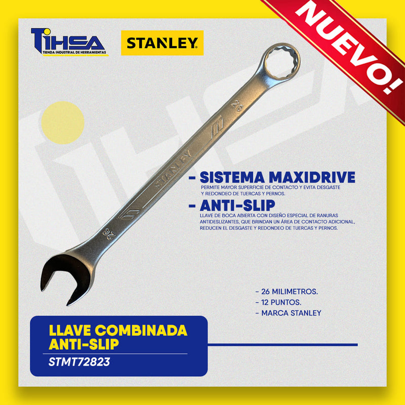 Llave cola corona de 26 mm, boca antideslizante, Stanley, STMT72823