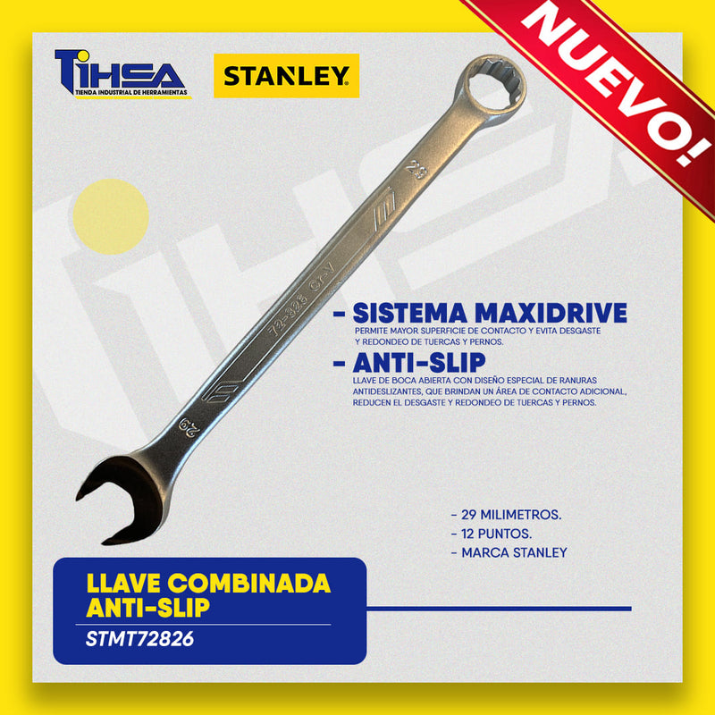 Llave cola corona de 29 mm, boca antideslizante, Stanley, STMT72826