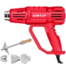 PISTOLA DE CALOR, 2,000 WATTS CON 1 RASPADOR Y 3 BOQUILLAS . MARCA EMTOP