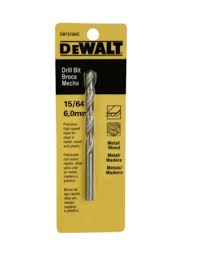 BROCA PARA METAL Y MADERA, 15/64 PULG. MARCA DEWALT