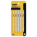 SET DE 5 CUCHILLAS DE CALADORA CODIGO DW3750H, 6 DIENTES X PULG, 4 PULG DE LARGO. MARCA DEWALT